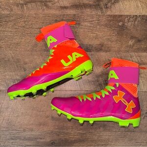 NEW *RARE* Under Armour Cam Newton C1N Prototype Pink & Orange Cleats Size 14